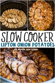 slow cooker lipton onion potatoes with text overlay