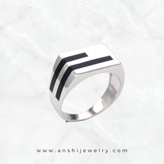 Mens ring Mens Band Rings, Mens Gold Wedding Band, Rings Mens Wedding Bands, Silver Signet Ring, Silver Wedding Rings, Sterling Silver Mens, Enamel Ring