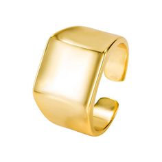 The Cavvo Ring is a sleek, stylish piece with a unique square shape and indent. Available in two styles, the gold version features 18 karat gold plating, and the silver one has platinum plating, both crafted from 925 sterling silver. Hypoallergenic, waterproof, and durable, this ring is perfect for everyday wear. The adjustable design fits sizes 5-9, making it versatile and easy to wear on any finger. Choose the Cavvo Ring for a modern touch to your collection! STAMPED S925 ON BOTH STYLES Modern Gold Plated Wide Band Ring With Polished Finish, Adjustable Gold Modern Signet Ring, Modern Adjustable Gold Signet Ring, Modern Square Signet Ring With Polished Finish, Modern Square Rings For Formal Occasions, Modern Square Ring With Polished Finish, Modern Gold Square Signet Ring, Modern Gold Open Signet Ring, Modern Gold Signet Ring