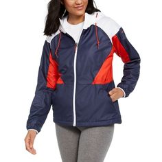 Columbia Takes Your Sporty Style Into Consideration With This Fleece-Lined Jacket Designed With A Bold Colorblocked Print And An Adjustable Hood.Adjustable Drawstring Hood With Stand Collar; Front Zipper Closurecolorblocked Design; Drawcord Adjustable Waistimportedshort Lengthtwo Zipper Pockets At Frontwater-Resistant Materials & Care Fleece Liningmachine Washableshell: Microtex Lite Ii Polyester; Lining: Polyester Contact Us We Can Be Contacted At Any Time Through Messages If You Have Any Quest Puffer Jacket With Fur, Fleece Jacket Womens, Columbia Fleece, Columbia Jacket, Columbia Jackets, Jacket Design, Columbia Sportswear, Sporty Style, Windbreaker Jacket