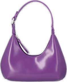 Double Handle Baguette Bag With Handle Drop, Purple Baguette Shoulder Bag, Purple Hobo Bag For Shopping, Chic Purple Shoulder Bag With Handle Drop, Patent Leather Bag, Croc Leather, Violet Purple, Mini Tote Bag, Leather Hobo Bag