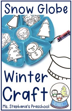 Winter Snow Globe Craft Winter Preschool Circle Time Activities, How To Catch A Snowman Activities, Preschool Snow Activities, Snow Preschool Activities, January Arts And Crafts For Kids, Snow Activities For Preschool, Winter Preschool Crafts, Winter Snow Globe Craft, Winter Unit Preschool