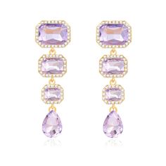 PRICES MAY VARY. Vintage Rhinestone Dangling Earrings Design: The Long Rhinestone Earrings Hit on Three Key Trends At Once: Vintage Style, Teardrop Chandelier Design, and Bright Colors. They are a Must for Any Jewelry Lover, Earring Collectors and Lovers of Dangle Earrings. The Purple Rhinestone Earrings Can Be Matched with Different Outfits, Complement Different Looks, They Will Make You More Charming, Elegant and Beautiful High Quality Material: The Bling Rhinestone Dangling Earrings are Made of Crystal, Rhinestone, Stainless Steel Stud Post, Alloy Plated Gold, Hypoallergenic. It Will Make Your Earrings More Comfortable to Wear Rhinestone Statement Earrings Lenghth is 7.6cm(3"), The Biggest Rectangle Width is 2.2cm(0.87"), Each Earring Weight is 12g(0.42 oz), The Purple Crystal Drop Earr Senior Hoco, Teardrop Chandelier, Lightning Bolt Earrings, Earrings Design, Purple Earrings, Purple Rhinestone, Chandelier Design, Purple Crystal, Art Deco Earrings