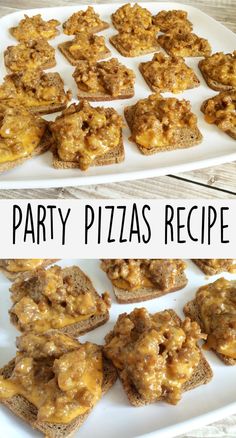 party pizzas recipe on a white platter