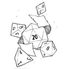 some dices with numbers flying around them