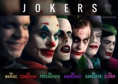 the jokers movie poster with their faces painted in different colors and clown make - up