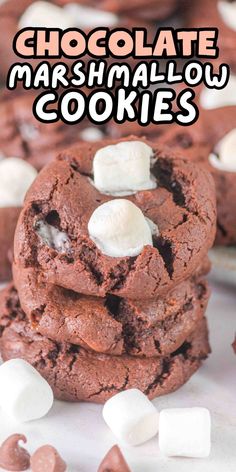 Chocolate cookies with marshmallows