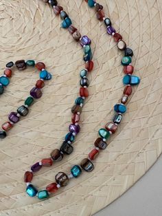 Handmade vintage necklace with multi-color semiprecious stones 118cm long ideal for white shirts and blouses Colorful Necklace, Necklace Colorful, Shirts And Blouses, Colourful Necklace, White Shirts, Vintage Necklace, Long Necklace, Pendant Necklaces, Semiprecious Stones