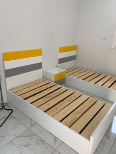 the bed is made up and ready for us to use