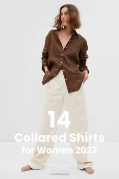 Collared shirts are more refined and perfect for work settings, whether in the office or working from home on a video call. They also can have a dressier appearance: a great top to wear with jeans or pants to brunch, a bridal shower, or a baby shower. But not every style is so formal. You can easily find casual tops with collars that have a relaxed fit yet still carry the classy look. Collared Shirt Outfits, Wineries Outfit, Collared Shirts, Shirt Outfits, Best Swimsuits, Music City, Video Call, Perfect Wardrobe