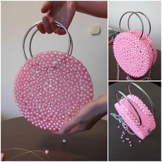 Handmade crystal handbag. Soft pink round bag. Delicate summer hangbag with metal circle handles. Openwork beaded woven bag. Evening hard purse. Wedding accessory for womens and girls. The handbag is made of square transparent beads with a white bead inside. Due to the transparency, it looks airy. Holds its shape very well. The diameter of the bag - 21 centimeters, width of the side part - 8 centimeters, height with the handles - 28 centimeters, diameter of the handle - 12.5 centimeters. (Colors Round Beaded Bag, Summer Designer Bags, Light Pink Crystal, Pearl Purse, Bridal Clutch Bag, Hand Beaded Bag, Crystal Handbag, Girly Party, Crystal Bags