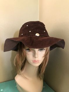 Hippie Hats, Hippie Hat, Floppy Hats, Leather Hat, Leather Hats, 70s Style, 70s Fashion, Floppy Hat, Suede Leather