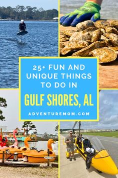 The Beach. With Text Reading: Fun Things to Do in Gulf Shores, Alabama. Cheap Things