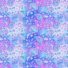 an abstract pattern with many colors and patterns on the surface, including blue, pink, green