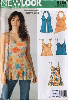 a women's tank top sewing pattern from new look