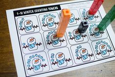 a printable snowman counting game for kids