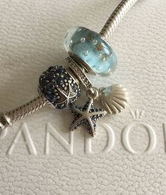 Blue Pandora Bracelet, Pandora Bracelet Aesthetic, Bracelet Aesthetic, Bracelet Pandora, Wrist Jewelry, Dope Jewelry