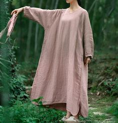 "【Fabric】  Linen 【Color】 Pink, Red, Linen Color 【Size】 Shoulder width is not limited Shoulder + Sleeve 60cm/ 23\" Bust 146cm/ 57\" Length 122cm/ 47 \" Hem 200cm/ 78\" Note: the effect of each monitor is different, there will inevitably be color difference, please pay attention to the buyer. Washing & Care instructions: -Hand wash or gently machine washable do not tumble dry -Gentle wash cycle (40oC) -If you feel like ironing (although should not be necessary) , do it with steam or while the dress is still slightly wet -Do not bleach If you like this dress, perhaps you will also like other dresses from our collection. Be sure to check our shop out before purchasing. Free shipping: Worldwide shipping, it takes about 20-25 business days to most of countries normally. Note: The actual product