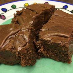 two pieces of chocolate cake on a plate