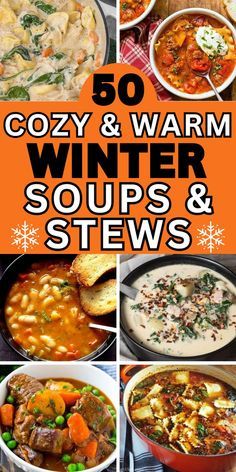 Soups That Last A Week, February Soup Recipes, Best Soup For Cold Weather, Potluck Soup Ideas, Soup Stews And Chowders, Cold Weather Food Crock Pots, Crockpot Stews And Soups, Crockpot Soup And Stew Recipes, Taste Of Home Soups