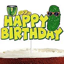 a birthday cake with the words happy birthday on it and an image of a cactus