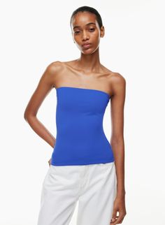 Jazz Blue Aritzia Contour, Feel Nothing, Jazz Blues, Mom Day, Nothing More, Summer Staples, Summer Colors, Second Skin, Tube Top