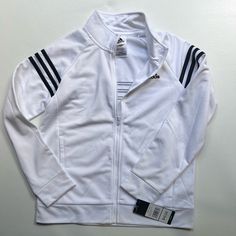 Brand New With Tags. My Daughter Didn’t Get The Chance To Wear This. In Perfect Condition!!!! Adidas Track Suit, Adidas Jackets, Track Suit, Adidas Track, Adidas White, White Adidas, Kids Jacket, Zip Up, My Daughter