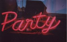 a neon sign that says party on it