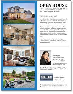 an open house brochure is shown with pictures of the inside and outside rooms