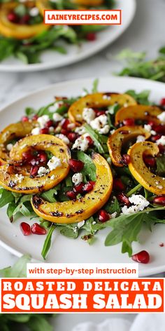 Looking for a vibrant, seasonal salad for your holiday table? This Roasted Delicata Squash Salad combines sweet, tender delicata squash with fresh greens, nuts, and a tangy dressing, making it perfect for your Christmas dinner sides. Ideal for holiday side dishes Christmas, this salad adds color and a refreshing twist to any festive spread. Save this pin for a deliciously unique Christmas side dish recipe! #DelicataSquashSalad #ChristmasSideDishes #HolidayRecipes #FestiveFood #ChristmasDinner Delicata Squash Salad, Roasted Delicata Squash