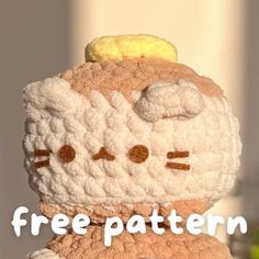 a close up of a stuffed animal with the caption free pattern