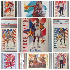 the basketball cards have different designs on them