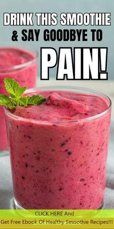 Drink This Healthy Berry Smoothie To Reduce Pain - Skinny Fit Mama🍈 Inflammation Smoothie, Healing Smoothie, Anti Inflammation Recipes, Fruit Smoothie Recipes Healthy, Berry Smoothie Recipe, Cherry Smoothie, Smoothie Recipes Healthy Breakfast, Fit Mama