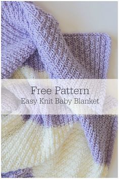 a knitted blanket with the text free pattern easy knit baby blanket