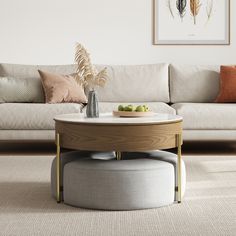 a living room scene with focus on the coffee table