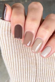 Ongles Beiges, Beige Nails Design, Beige Nails, Beautiful Nail Designs, Brown Nails, Nail Arts