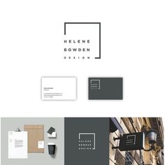 the logo and business cards are designed to look like old buildings