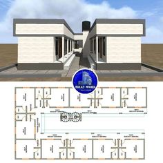 two story house plan with garage and living room in the middle, on top of an open