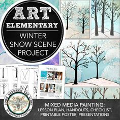 the winter snow scene project is featured in this poster