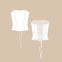 a white corset is shown on a beige background