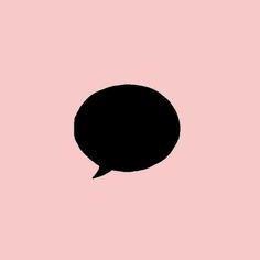 a black speech bubble on a pink background