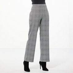 IMAN Global Chic Plaid Wide Leg Trouser  Here's your on-the-go pant for anywhere and everywhere you go. Pull them on for an effortlessly stylish edge and flattering fit. Black Wide Leg Trousers, Draped Fabric, Style Icons, Chic Style, Fashion Clothes Women, Black And Brown, Latest Trends, Wide Leg, Pants For Women