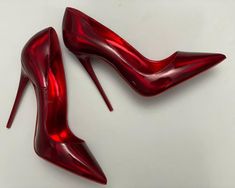 Red Dress Shoes, Red Stiletto Heels, Shoes High Heels, Heels Classy, Fancy Shoes, Girly Shoes, Red High