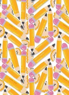 yellow and pink pencils with hearts on them