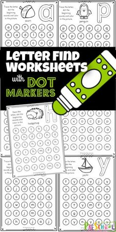 letter find worksheets with dot markers