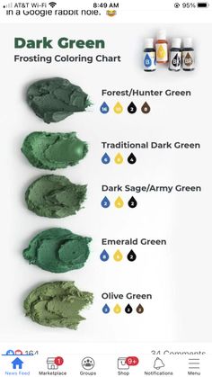 the different shades of green paint are shown in this graphic diagram, which shows how to use