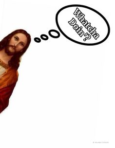 jesus with speech bubble above his head