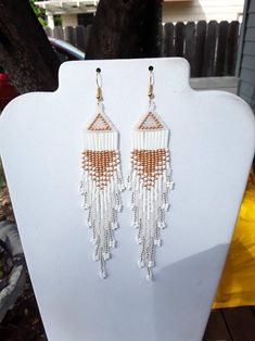 Native American Style Beaded White Gold Silver Wedding | Etsy Southwestern White Dangle Jewelry, Southwestern Style White Dangle Jewelry, Southwestern White Beaded Earrings For Festival, White Southwestern Beaded Earrings For Festivals, White Southwestern Style Beaded Earrings For Festival, Southwestern Style White Earrings For Festivals, White Southwestern Beaded Earrings, Southwestern Style White Jewelry With Dangling Beads, White Beaded Fringe Jewelry For Crafting