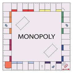 a monopoly board game with the word monopoly in black and white on it's center