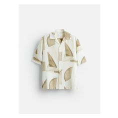 Regular fit shirt made of linen and viscose fabric. Spread collar and short sleeves. Side vents at hem. Front button closure. Zara Linen Shirt, Printed Shirts Men, Cargo Shirts, Mens Khakis, Blazer Vest, Viscose Fabric, Sweaters Knitwear, Linen Shirt, Jeans Dress